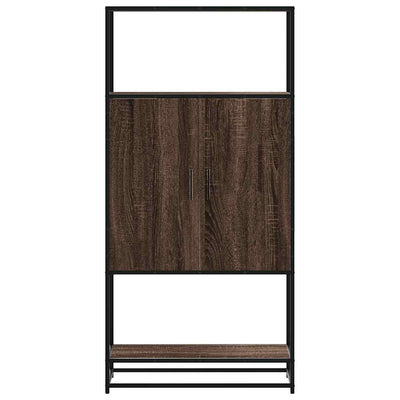 Kaappi ruskea tammi 68x35x139 cm tekninen puu ja metalli