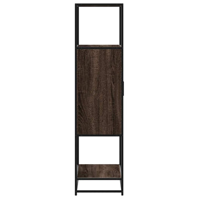 Kaappi ruskea tammi 68x35x139 cm tekninen puu ja metalli