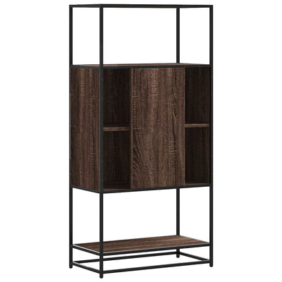 Kaappi ruskea tammi 68x35x139 cm tekninen puu ja metalli