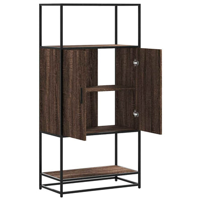 Kaappi ruskea tammi 68x35x139 cm tekninen puu ja metalli