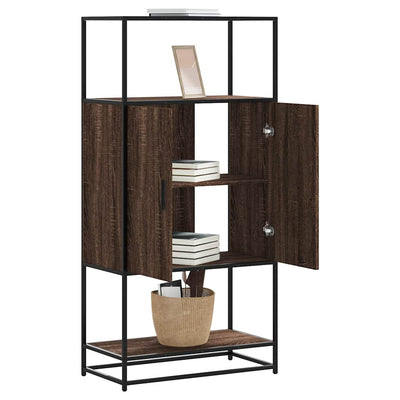 Kaappi ruskea tammi 68x35x139 cm tekninen puu ja metalli