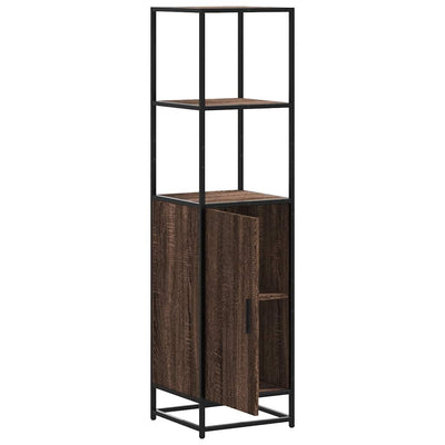 Kaappi ruskea tammi 35,5x35x139 cm tekninen puu ja metalli