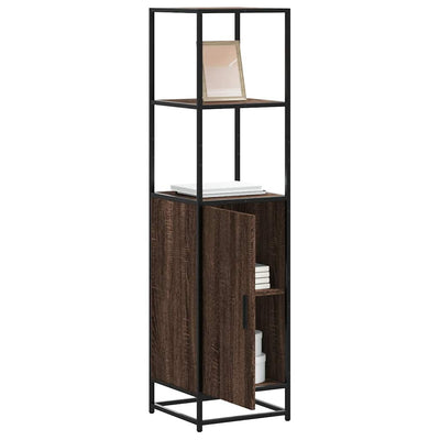 Kaappi ruskea tammi 35,5x35x139 cm tekninen puu ja metalli