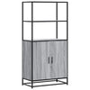 Harmaa highboard Jep 68x35x139cm (suunniteltu puu ja metalli)
