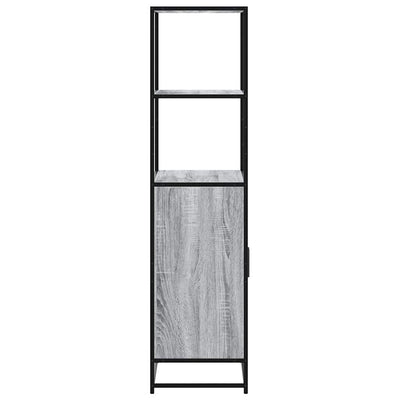 Highboard Harmaa Sonoma 68x35x139 cm Suunniteltu puu ja metalli