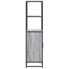 Harmaa highboard Jep 68x35x139cm (suunniteltu puu ja metalli)