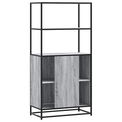 Highboard Harmaa Sonoma 68x35x139 cm Suunniteltu puu ja metalli