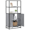 Highboard Harmaa Sonoma 68x35x139 cm Suunniteltu puu ja metalli