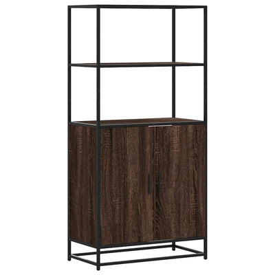 Kaappi ruskea tammi 68x35x139 cm tekninen puu ja metalli