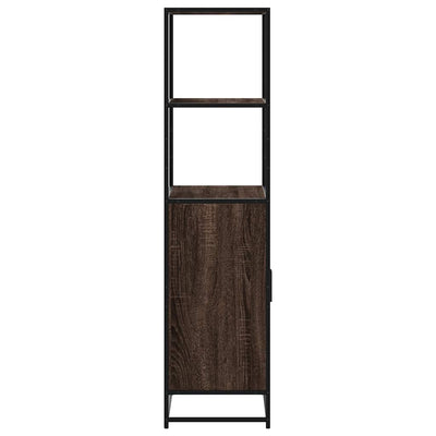 Kaappi ruskea tammi 68x35x139 cm tekninen puu ja metalli