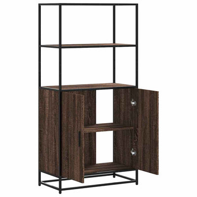 Kaappi ruskea tammi 68x35x139 cm tekninen puu ja metalli
