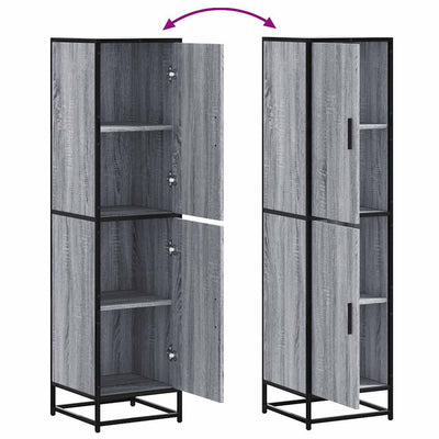 Highboard Harmaa Sonoma Suunniteltu puu ja metalli