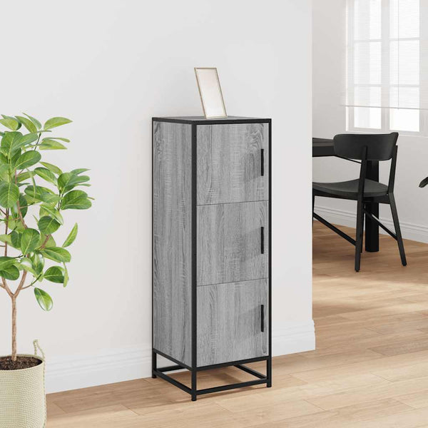 Highboard Harmaa Sonoma Suunniteltu puu ja metalli