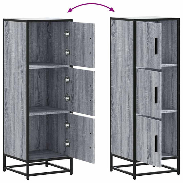Highboard Harmaa Sonoma Suunniteltu puu ja metalli