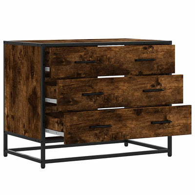Laatikkokaappi Savustettu tammi 70x41x56 cm Engineered Wood