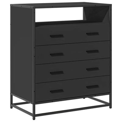 Laatikosto musta 70x41x83,5 cm tekninen puu