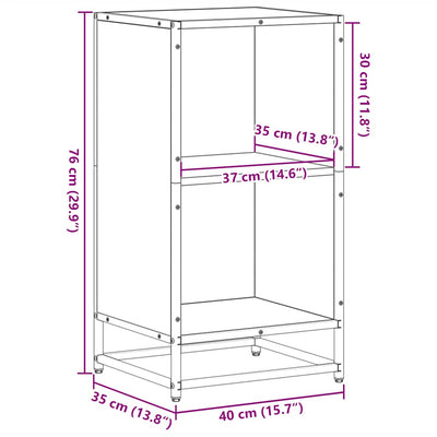 Kirjakaappi Harmaa Sonoma 40x35x76 cm Engineered Wood