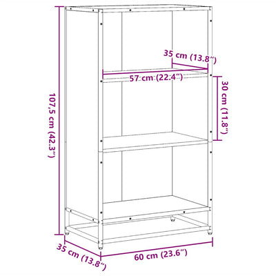 Kirjakaappi Ruskea Tammi 60x35x107,5 cm Engineered Wood
