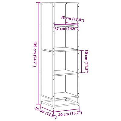 Kirjakaappi Musta 40x35x139 cm Engineered Wood