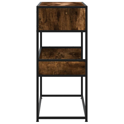 konsolipöytä savustettu tammi 90x35x80 cm tekninen puu