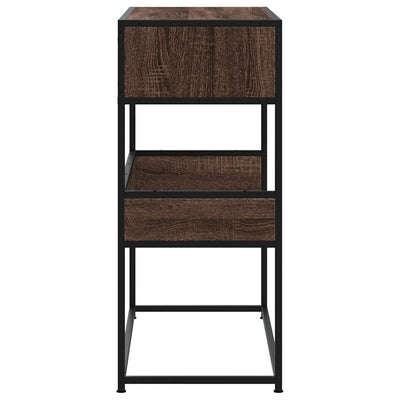 Konsolipöytä ruskea tammi 90x35x80 cm tekninen puu