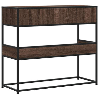 Konsolipöytä ruskea tammi 90x35x80 cm tekninen puu