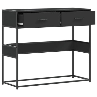 Konsolipöytä musta 90x35x80 cm tekninen puu