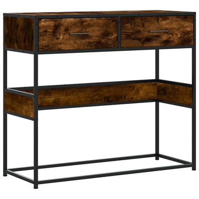 konsolipöytä savustettu tammi 90x35x80 cm tekninen puu