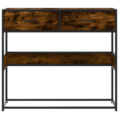 konsolipöytä savustettu tammi 90x35x80 cm tekninen puu