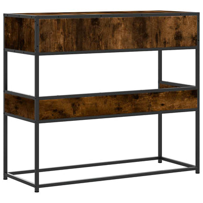 konsolipöytä savustettu tammi 90x35x80 cm tekninen puu