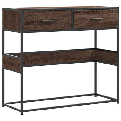 Konsolipöytä ruskea tammi 90x35x80 cm tekninen puu
