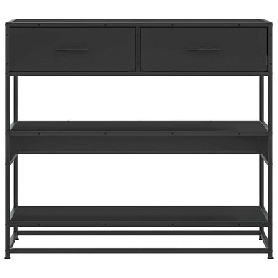 Konsolipöytä musta 90x35x80 cm tekninen puu
