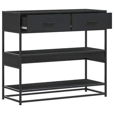Konsolipöytä musta 90x35x80 cm tekninen puu