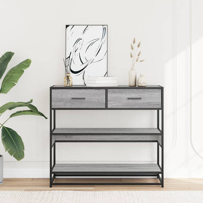 Konsolipöytä harmaa Sonoma 90x35x80 cm tekninen puu
