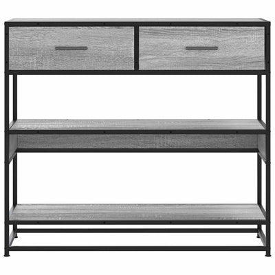 Konsolipöytä harmaa Sonoma 90x35x80 cm tekninen puu