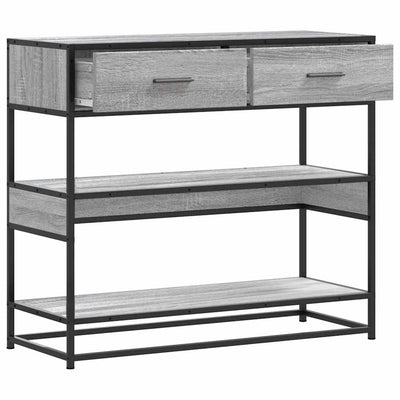 Konsolipöytä harmaa Sonoma 90x35x80 cm tekninen puu