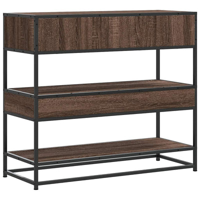 Konsolipöytä ruskea tammi 90x35x80 cm tekninen puu
