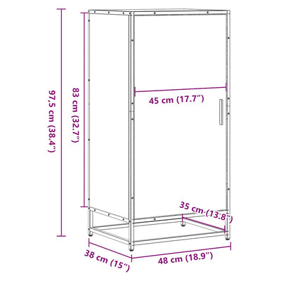 Kenkäteline harmaa Sonoma 48x38x97,5 cm tekninen puu