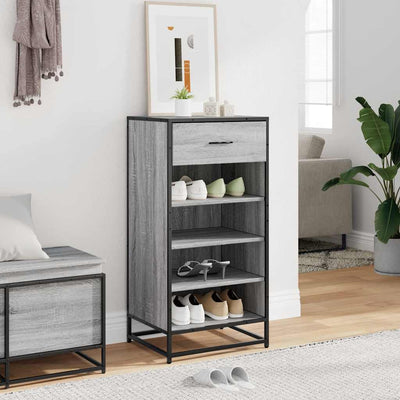 Kenkäteline harmaa Sonoma 48x38x97,5 cm tekninen puu