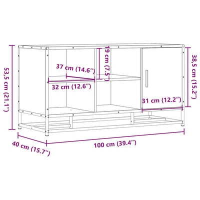 Ruskea kenkäpenkki Butca 100x40x53,5cm (puinen ja metalli)