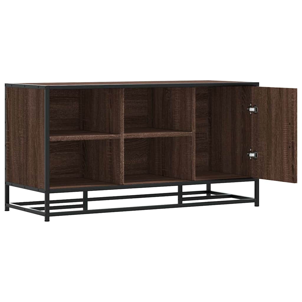 Ruskea kenkäpenkki Butca 100x40x53,5cm (puinen ja metalli)