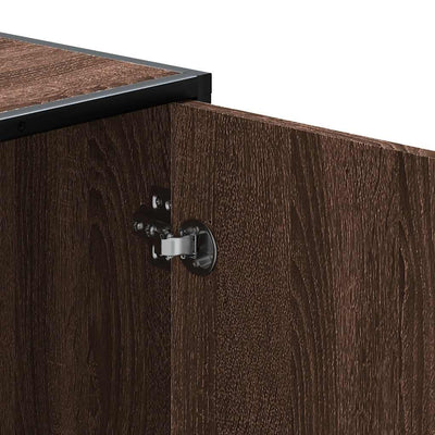 Kenkäpenkki ruskea tammi 100x40x53,5 cm tekninen puu ja metalli