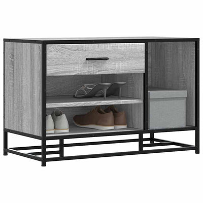 Kenkäpenkki harmaa Sonoma 80x40x53,5 cm tekninen puu ja metalli