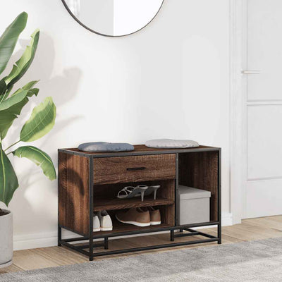 Ruskea kenkäpenkki Iosifa 80x40x53,5cm (puinen ja metalli)