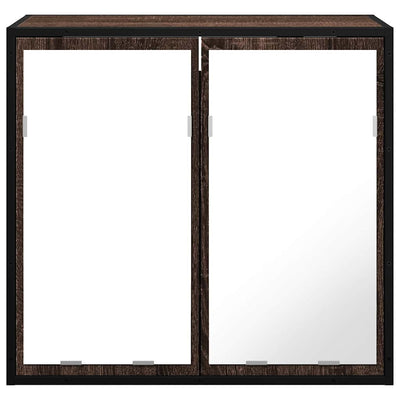 Kylpyhuoneen peilikaappi ruskea tammi 65x20x60 cm tekninen puu