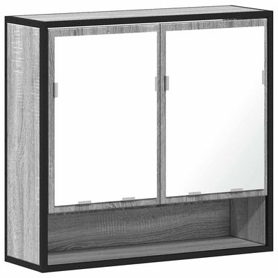 Kylpyhuoneen peilikaappi harmaa Sonoma 65x20x60 cm tekninen puu