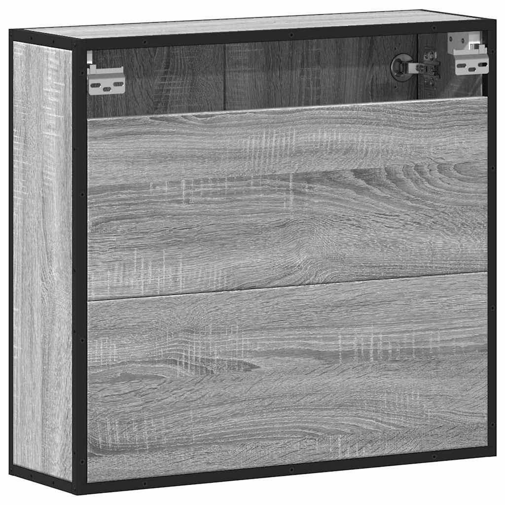 Harmaa kylpyhuoneen peilikaappi Szentannay 65x20x60cm (puinen)