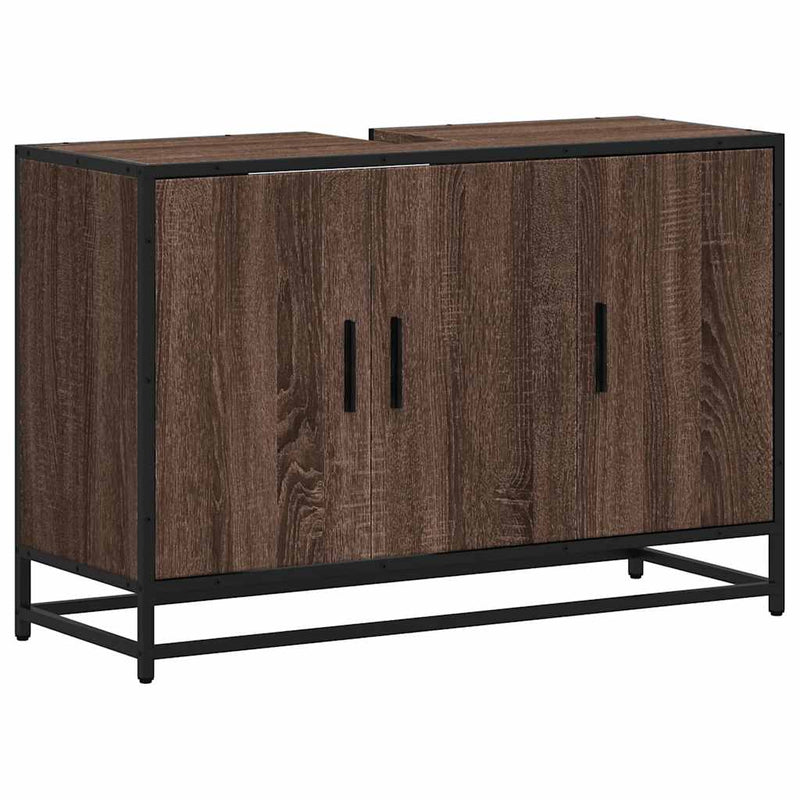 Ruskea kylpyhuonekaappi altaalla Fabiana 90x33x60cm (puinen)