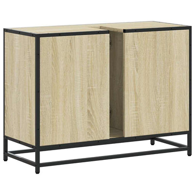 Kylpyhuonekaappi altaalla Sonoma-tammi 80x33x60 cm tekninen puu