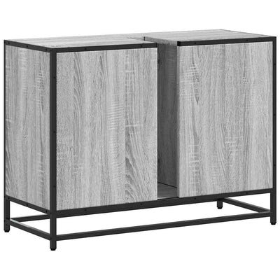 Kylpyhuonekaappi altaalla harmaa Sonoma 80x33x60cm tekninen puu
